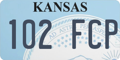KS license plate 102FCP