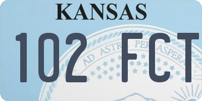 KS license plate 102FCT