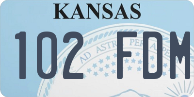 KS license plate 102FDM