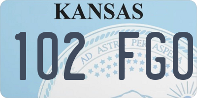 KS license plate 102FGO