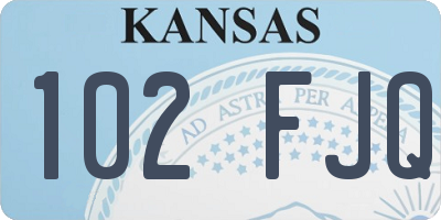 KS license plate 102FJQ