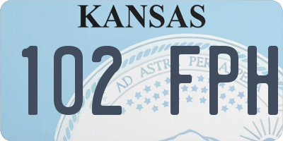 KS license plate 102FPH