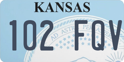 KS license plate 102FQV