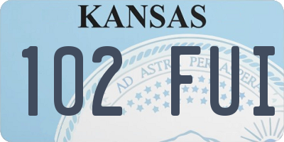 KS license plate 102FUI