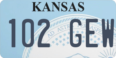 KS license plate 102GEW