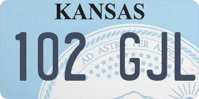 KS license plate 102GJL