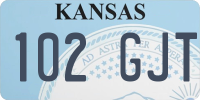 KS license plate 102GJT