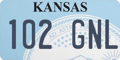 KS license plate 102GNL