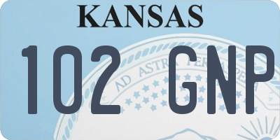 KS license plate 102GNP