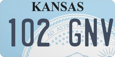 KS license plate 102GNV