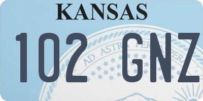 KS license plate 102GNZ