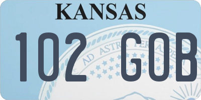 KS license plate 102GOB