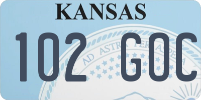KS license plate 102GOC
