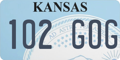 KS license plate 102GOG