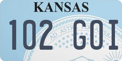 KS license plate 102GOI