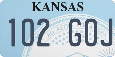 KS license plate 102GOJ