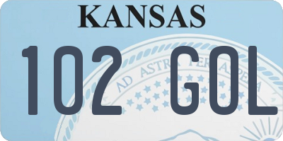KS license plate 102GOL
