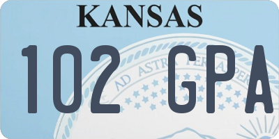KS license plate 102GPA