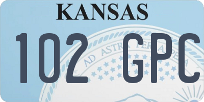 KS license plate 102GPC