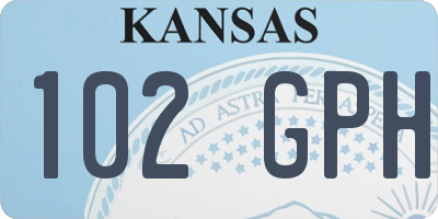 KS license plate 102GPH