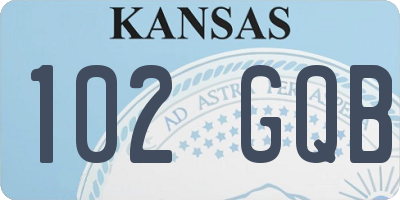 KS license plate 102GQB