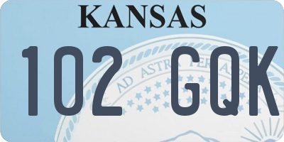 KS license plate 102GQK