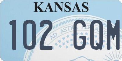 KS license plate 102GQM