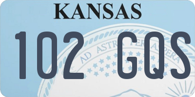KS license plate 102GQS
