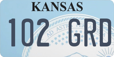 KS license plate 102GRD