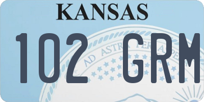 KS license plate 102GRM
