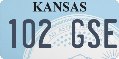 KS license plate 102GSE