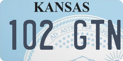 KS license plate 102GTN