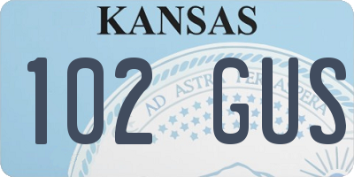 KS license plate 102GUS