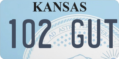 KS license plate 102GUT
