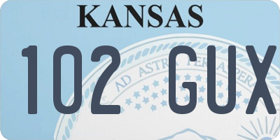 KS license plate 102GUX