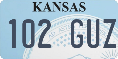 KS license plate 102GUZ