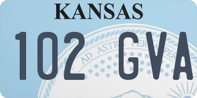 KS license plate 102GVA