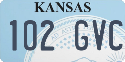 KS license plate 102GVC