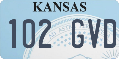 KS license plate 102GVD