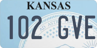 KS license plate 102GVE