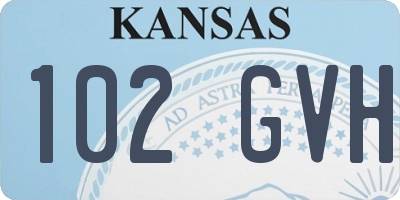 KS license plate 102GVH