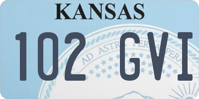 KS license plate 102GVI
