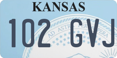 KS license plate 102GVJ