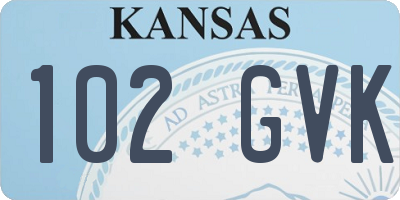 KS license plate 102GVK