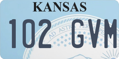 KS license plate 102GVM