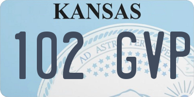 KS license plate 102GVP
