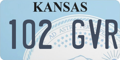 KS license plate 102GVR