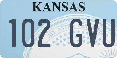 KS license plate 102GVU