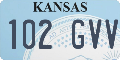 KS license plate 102GVV
