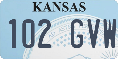 KS license plate 102GVW